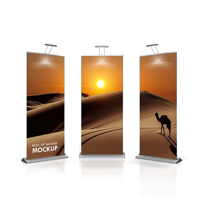 80*200cm display advertising rollup horizontal outdoor banner stand advertising roll up stand retractable wide base banner stand