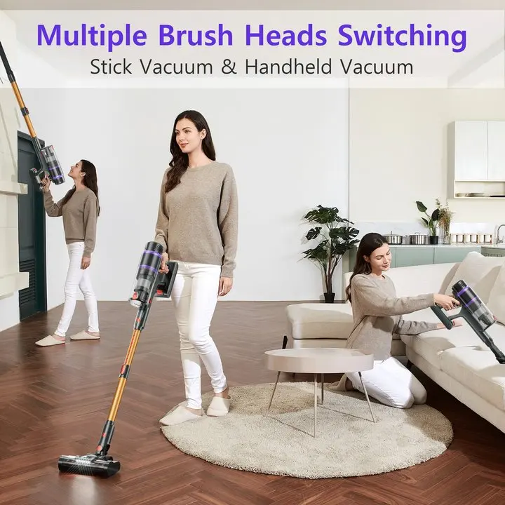Smart Upright Portable Stick Car Vacuums Cordless PRETTYCARE BM08 45Kpa Suction 8cells*2500Mah Charging Vacuum Cleaner Wireless