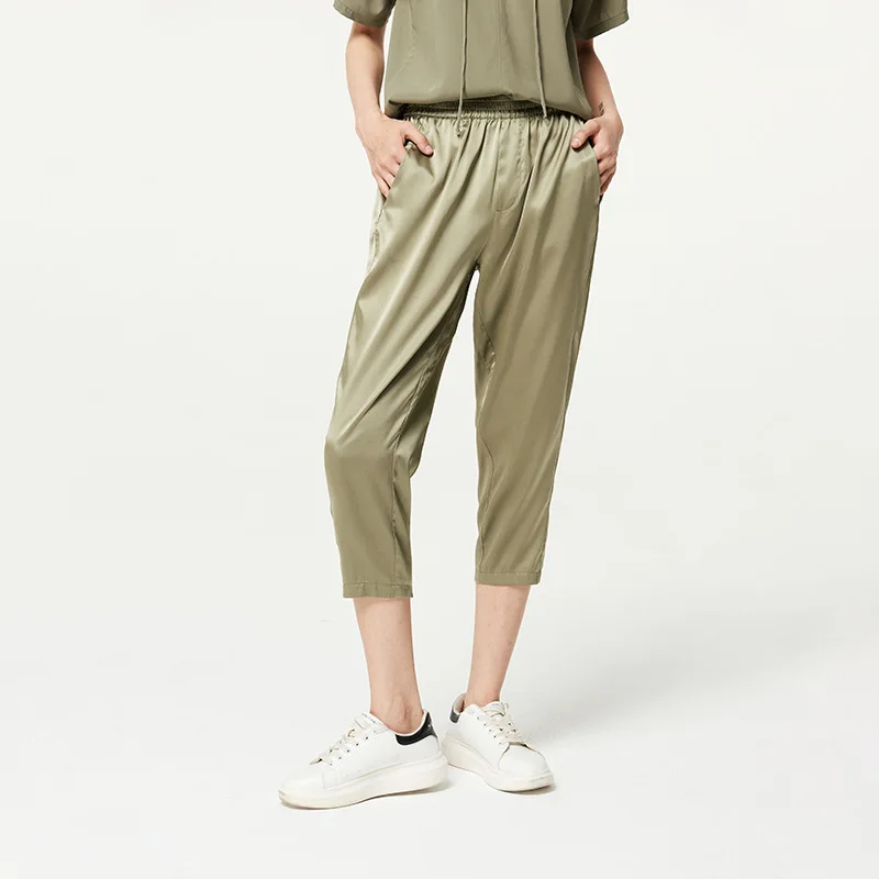 Женские весенние капри из натурального шелка, брюки и брюки из шелка тутового шелкопряда, 19 мм, 100%