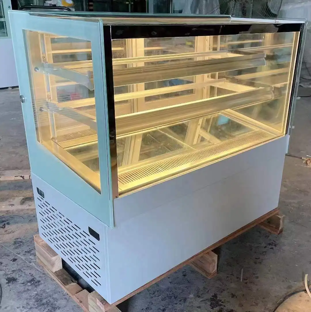 Commercial Small Cake Showcase Countertop Square Glass Cake display fridge