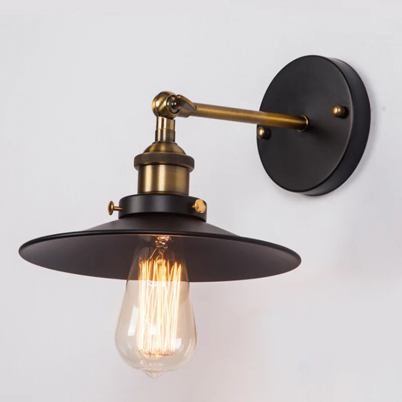 Iron Wall Light Antique Balcony E26/E27 Edison Bulb Lamps Holder Adjustable Retro Industrial Wall Sconce Vintage Wall Lamp
