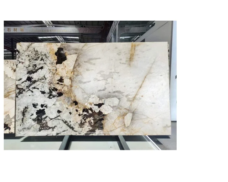 Pandora Granite For Big Tiles On Background Wall Pandora Fireplace Backlighting  With Big Crystal In Luxury Design