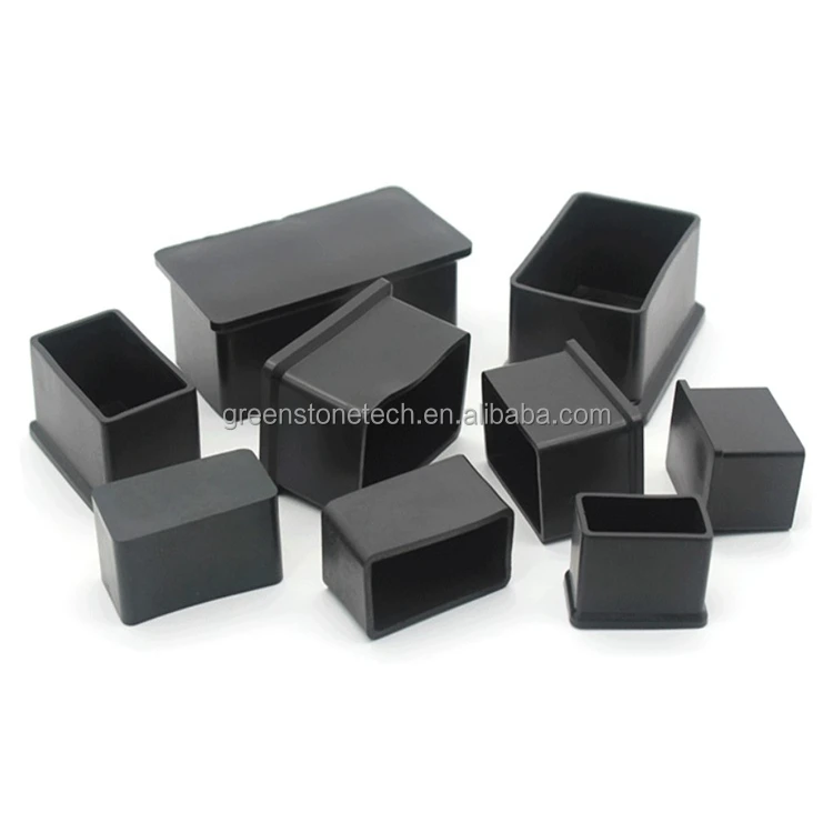 Square Tubing Black Plastic Plugs  with M8 nut Plastic Square Pipe End Caps Tubing Insert Plugs furniture plastic end caps