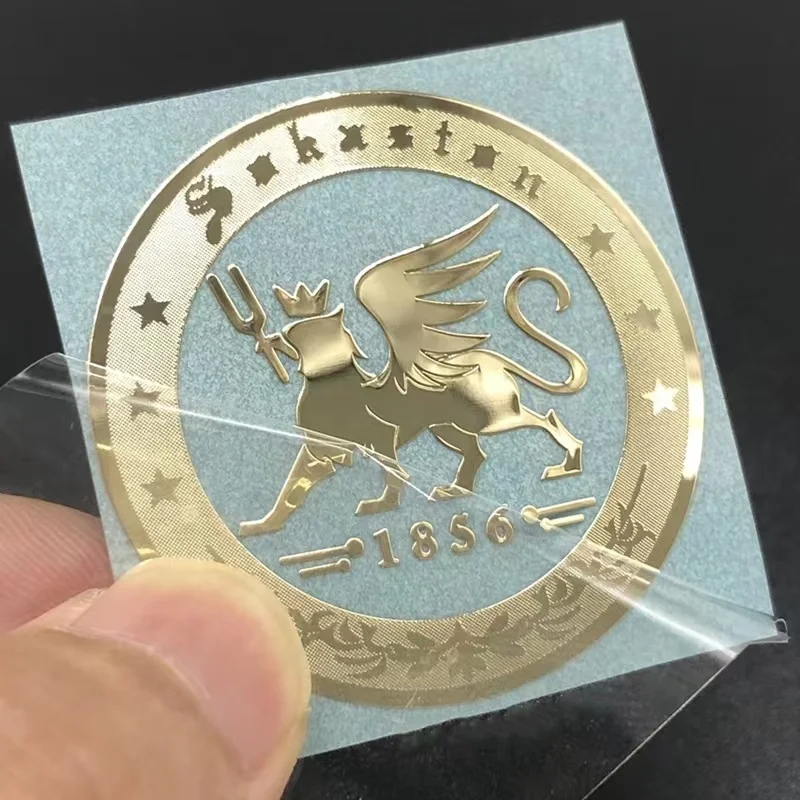 Custom metal Nickel label Sticker Self Adhesive Gold Foil Perfume Bottle Packaging Labels