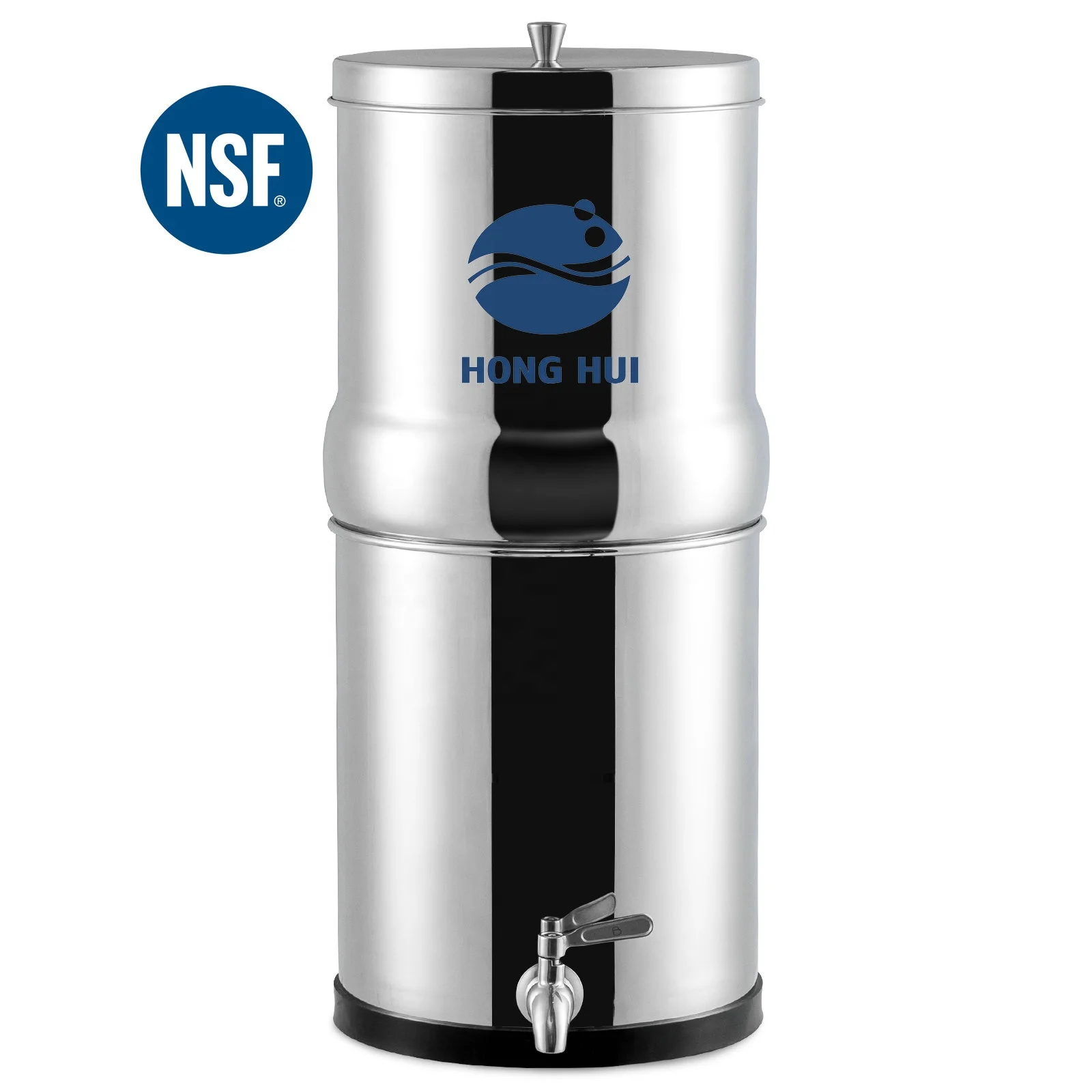 HONG HUI LT-2.25A NSF Gravity Water Filter System with Filter Elements, Countertop Filtration System for Home and Outdoor