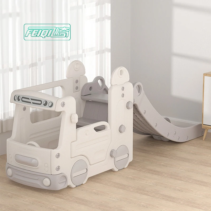 Feiqitoy new design custom baby playground kindergarten indoor cheap play children toys plastic kids slide swing for sale