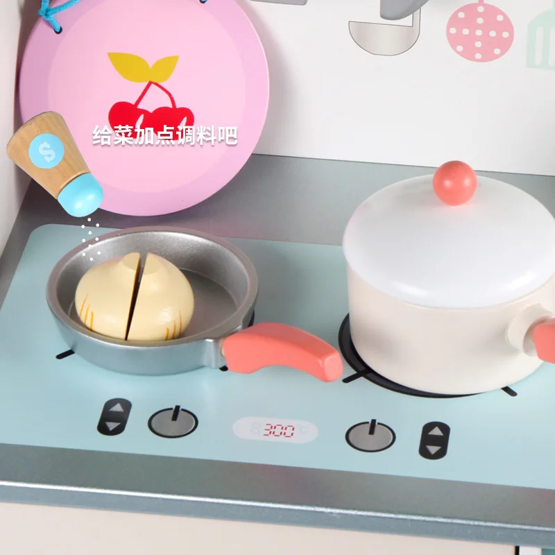 Wooden educational kitchen toys pretend play cooking food toys kids school education toys pretend play set role