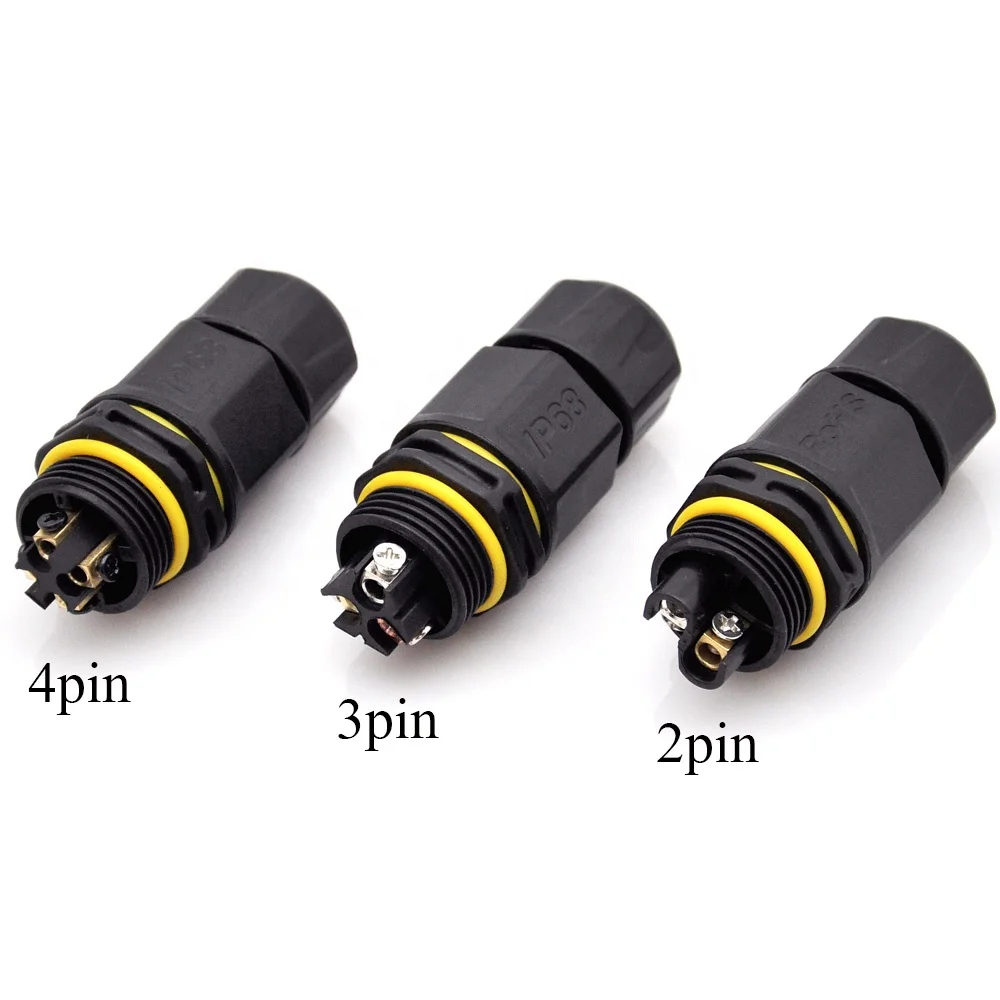 Manufacture wholesale connector ip68 Large Power Application and Female/male Gender 2 3 4 pin waterproof connector