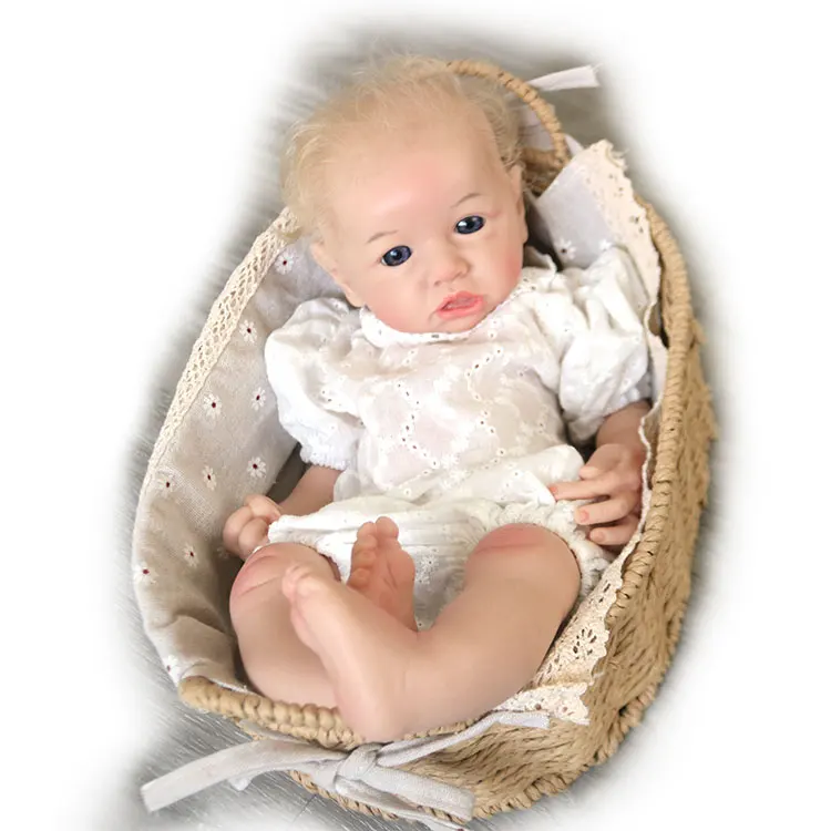 16 inch real reborn baby doll  solid silicone reborn boy outfit muecas para ni dolls for kids