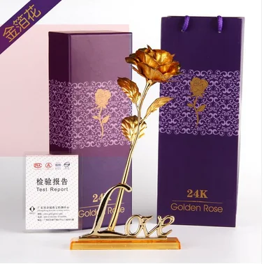 2021 Amazon горячая распродажа 24k позолоченные розовые вечные розы Красивые 24K консервированные
