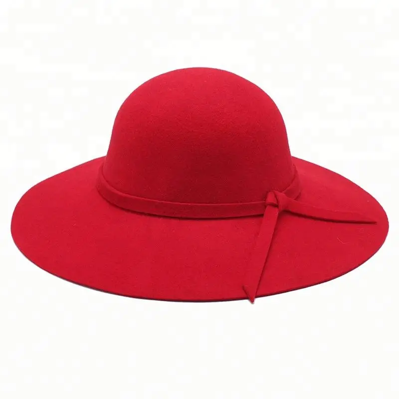 Wholesale Fashion Women Dress Wide Brim Floppy Wool Felt Hat