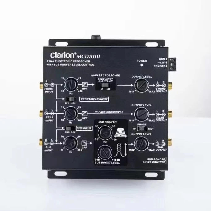 3 way crossover for car 12V Subwoofer Equalizer and Boost Level Controls