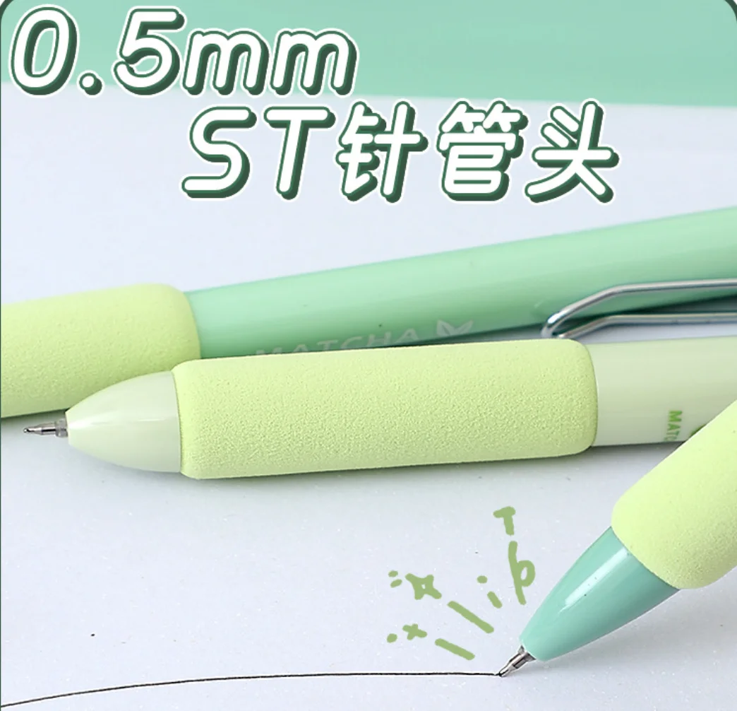 Cute Fruit Matcha Cake Black 0.5MM Kawaii Push Pen Korean Highlighter Pen Student Gel Pen Stationery gift