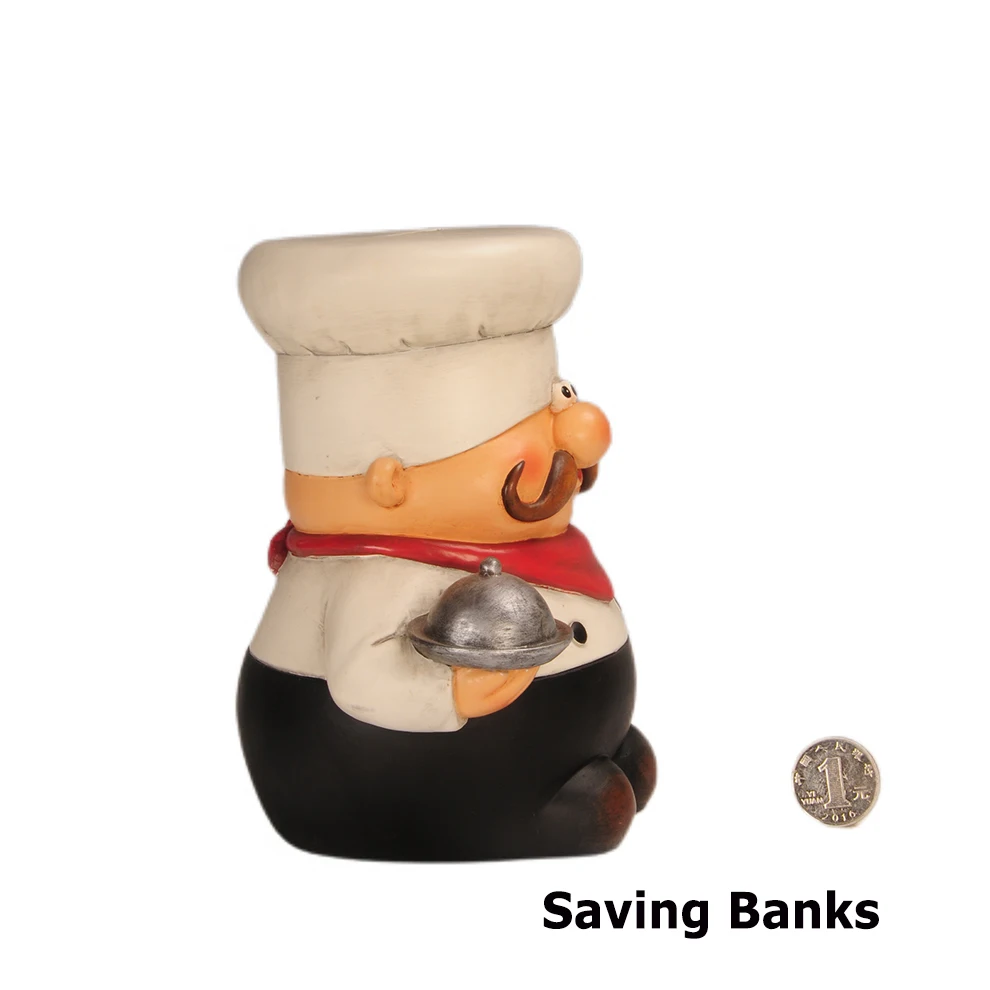 Polyresin dumpy chef bank money box decorative resin craft molds