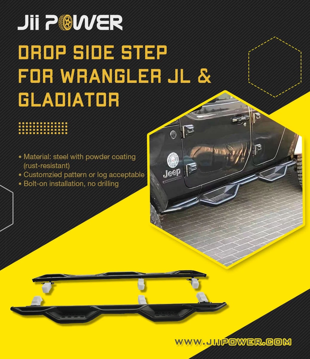 JP16 пользовательский Nerf бар для 18-21 Wrangler JL 4-дверный безлимитный спортивный Sahara 3 дюйма Круглый откидной боковой шаг