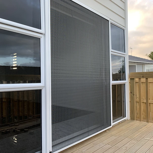 Top Ranking Pleated Mesh Folding Screen Door Security Retractable Sliding Plisse Fly Screen Door