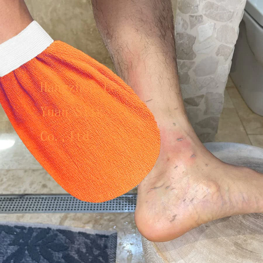 Private Label OEM Viscose Bath Glove Exfoliating Spa  Hammam Cleaning Body Rayon Exfoliating Care Bath Brushes Sponge Glove