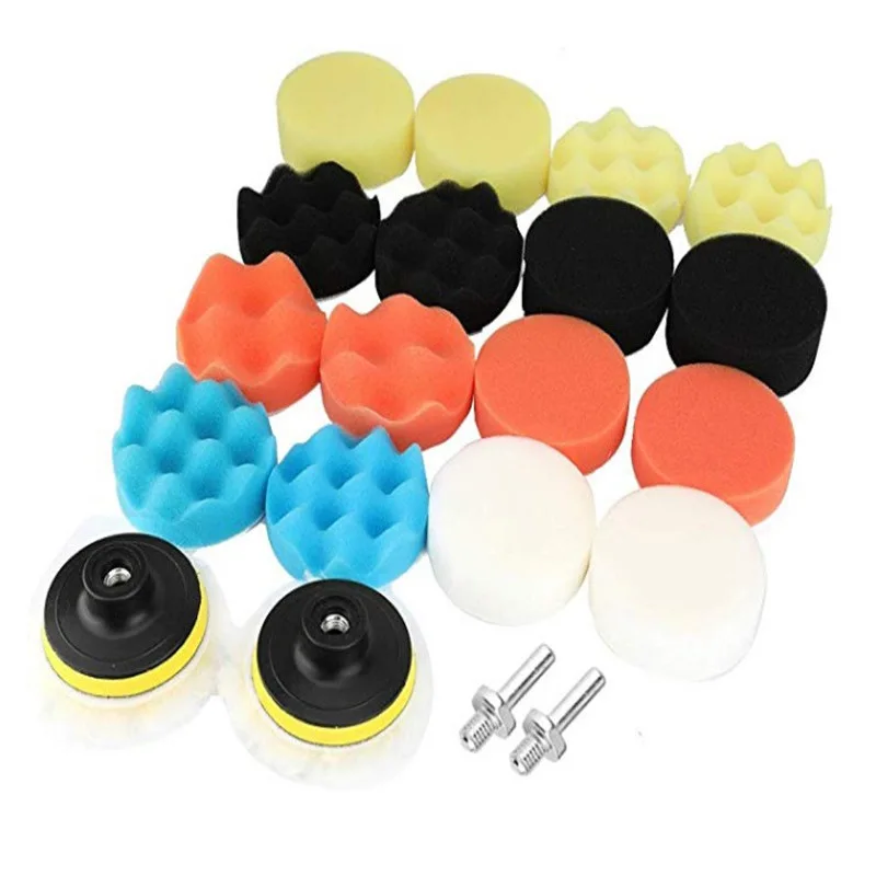 22 PCS Car Foam Drill Polishing Pad Kit , 3 Inch Buffing Pads