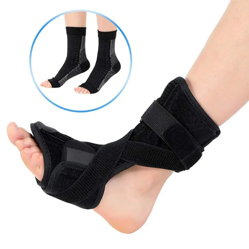 High Quality Breathable Sbr Ankle Support Set Adjustable Plantar Fasciitis Brace With Ankle Brace Compression Sleeve