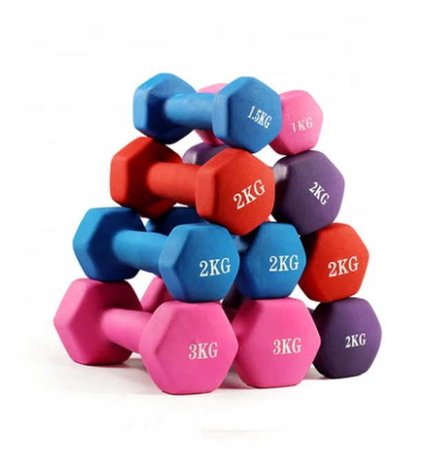 Yoga fitness neoprene vinyl dumbbells set weightlifting gym 5lb dumbbell