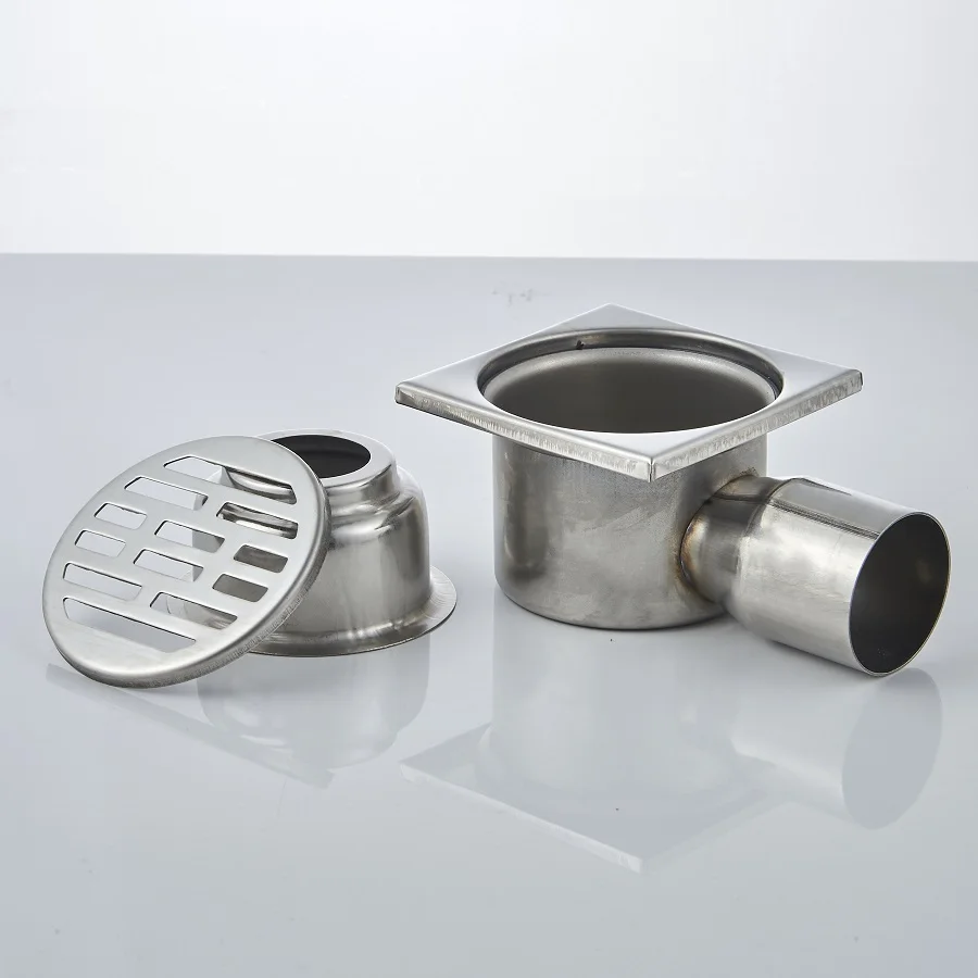 Round Washing Machine Strainer Square Stainless Steel Shower Floor Sink Drainer Durable Bathroom Deodorant Floor Drain