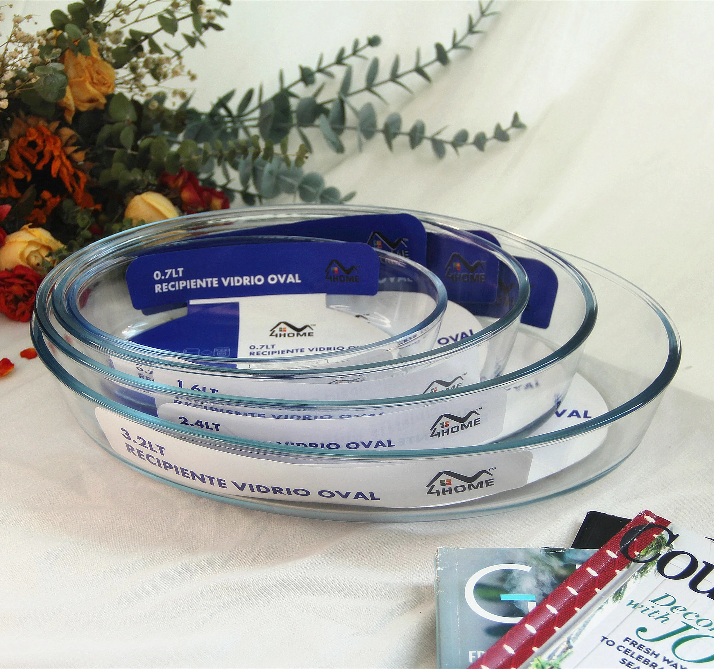 Hot Sell High Borosilicate Oval Heat Resistant Glass Baking Dish Pan Plate Tray