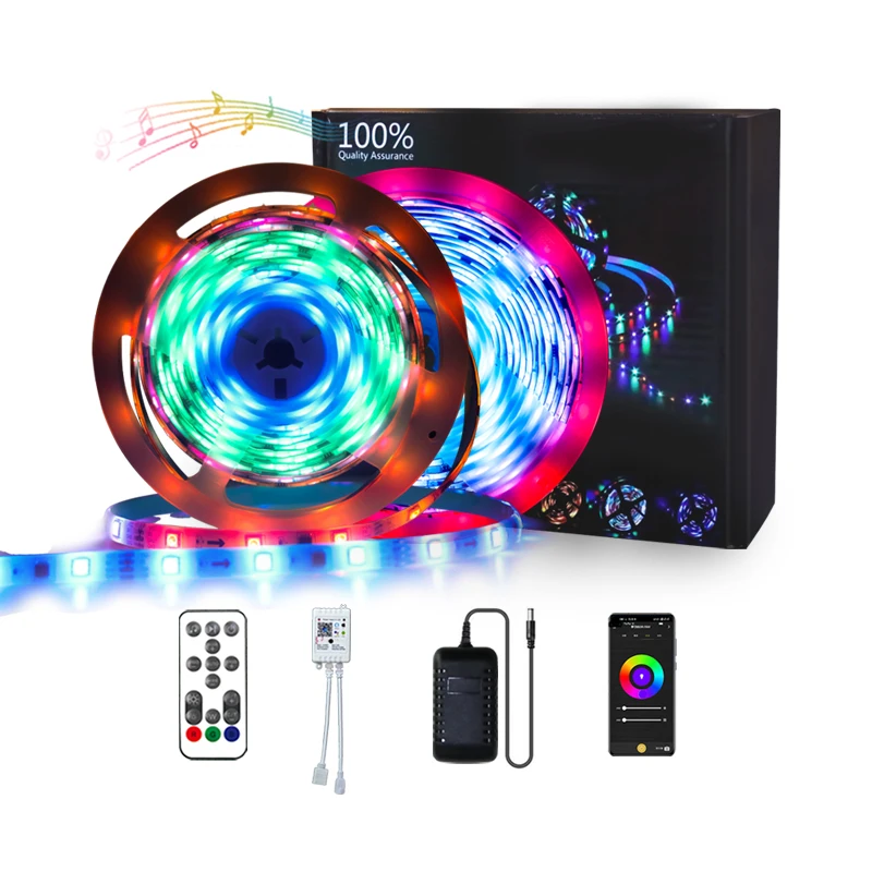 5050 Led Light Smart Music Rgb 10M/32.81Ft 12V Wifi Cuttable Outdoor Led Strip Light