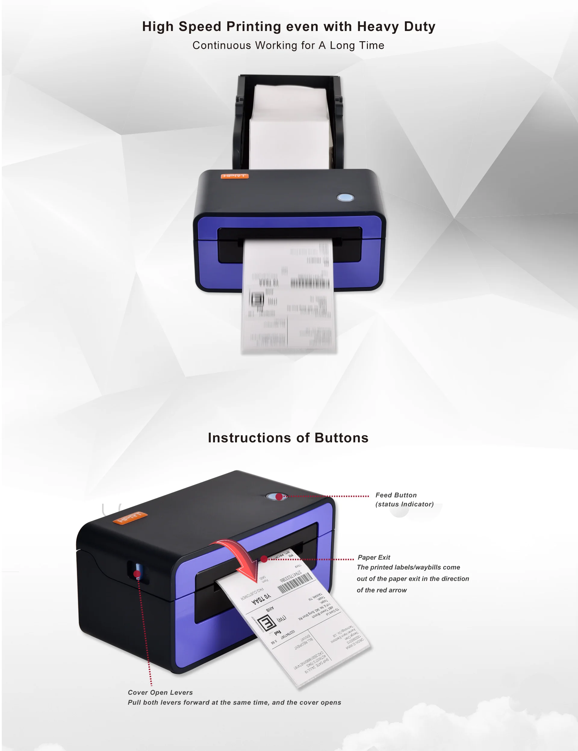 OWNFOLK Wholesale portable thermal printer waybill printer 4x6 shipping label printer Fast Printing