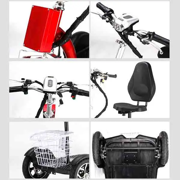 US 800w Motor Scooter Bike Top Powerful High Quality 3 Wheel Tricycle Electric Scooters For Elderly For Adult