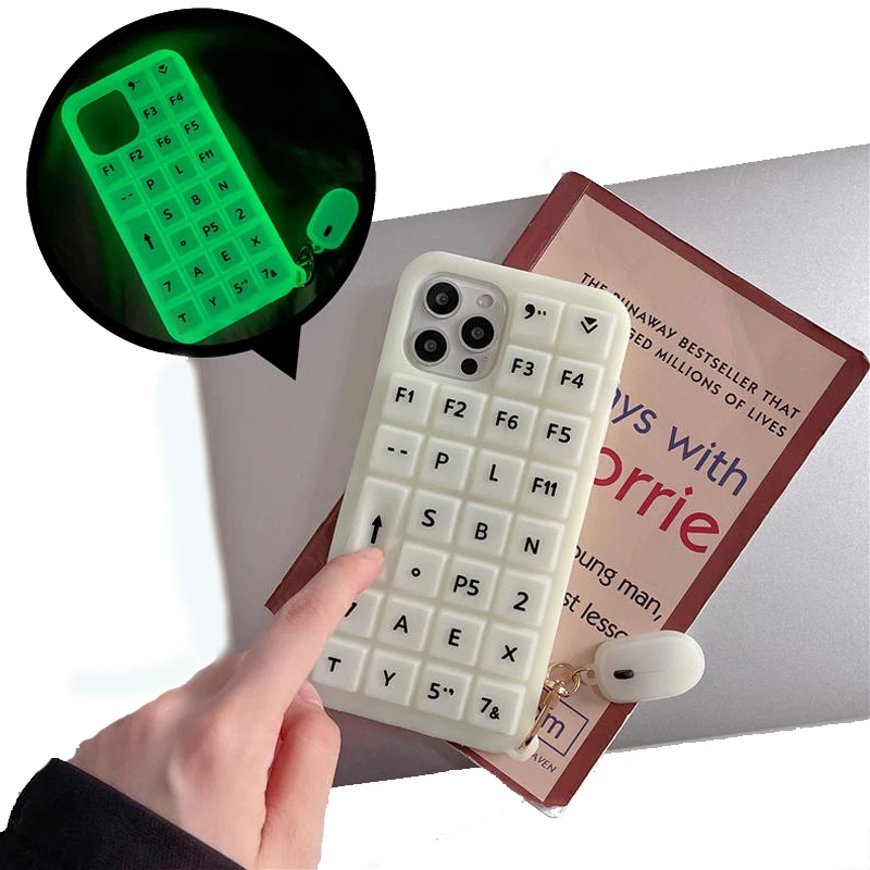 Funny Fidget Toy Reliver Stress Push Bubble Keyboard Case for iPhone 13 12 11 Pro Max