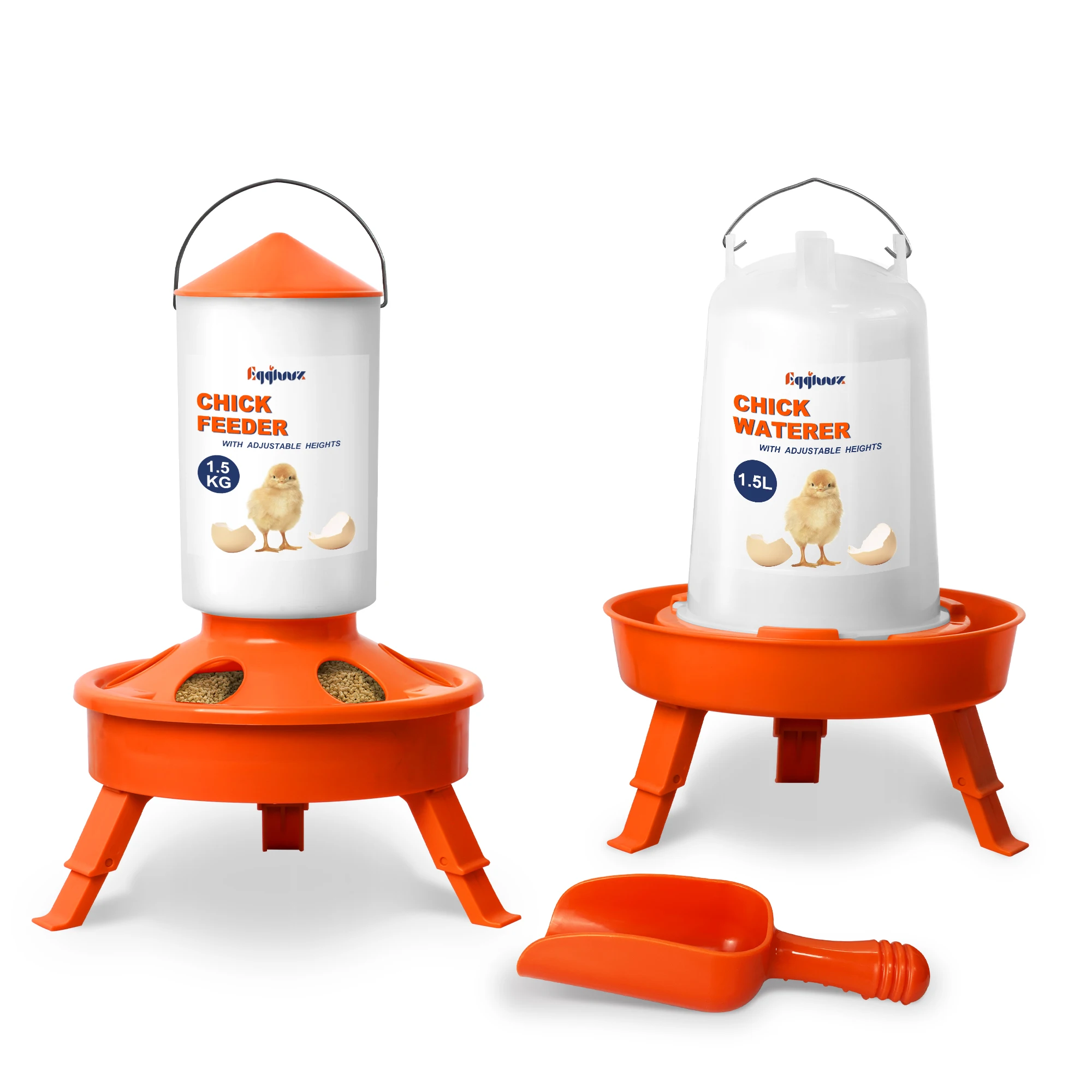 New design Plastic Automatic Poultry Drinker and  Chicken feeder with legs