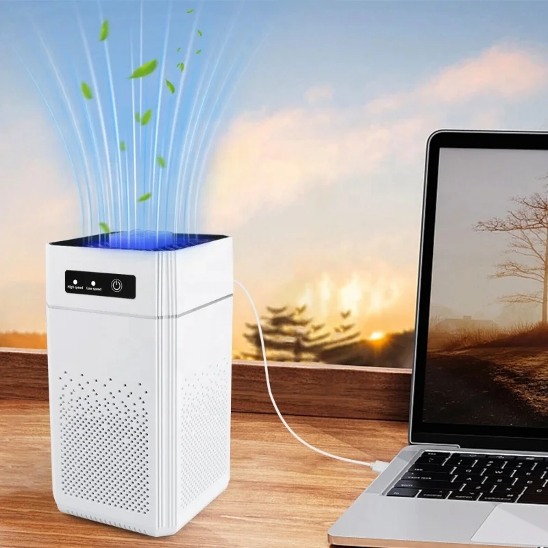 Aromatherapy Function Home Air Purifiers HEPA Air Quality Sensors Remove Smoke Pet Smell Mini Air Purifier