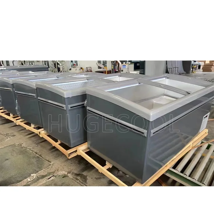Supermarket commercial combined island freezer frozen freezer display fridge refrigeration equipment