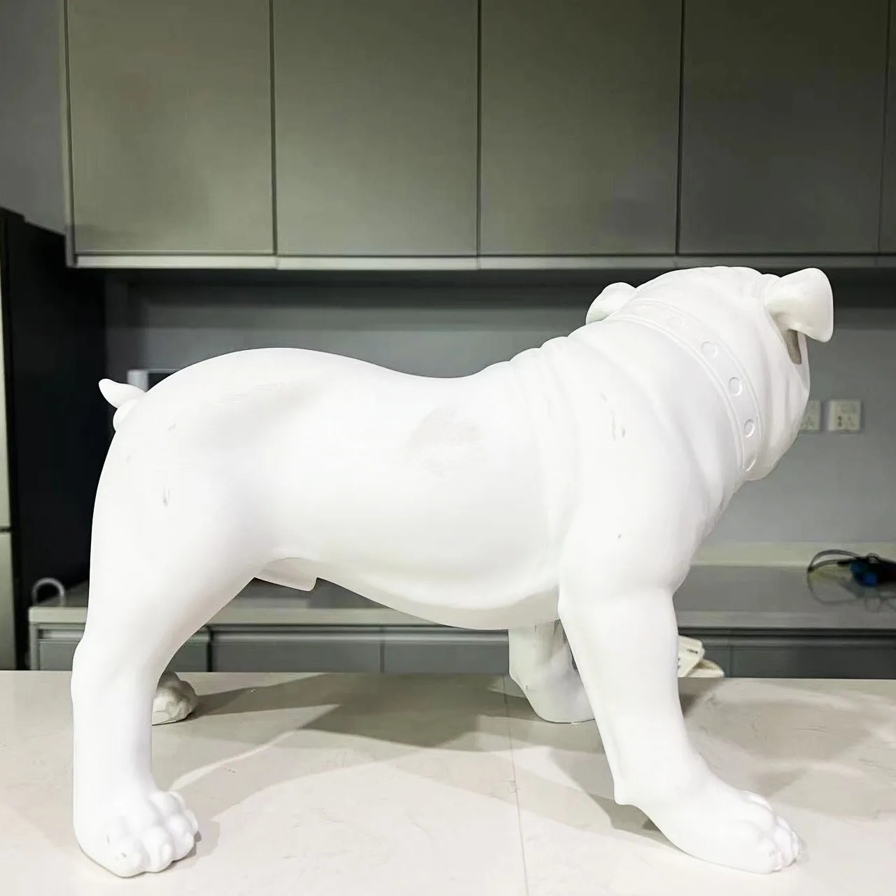 Big Sale Cheap Price Resin Crafts White Bulldog ornaments DIY Dog Sculpture Animal Statue