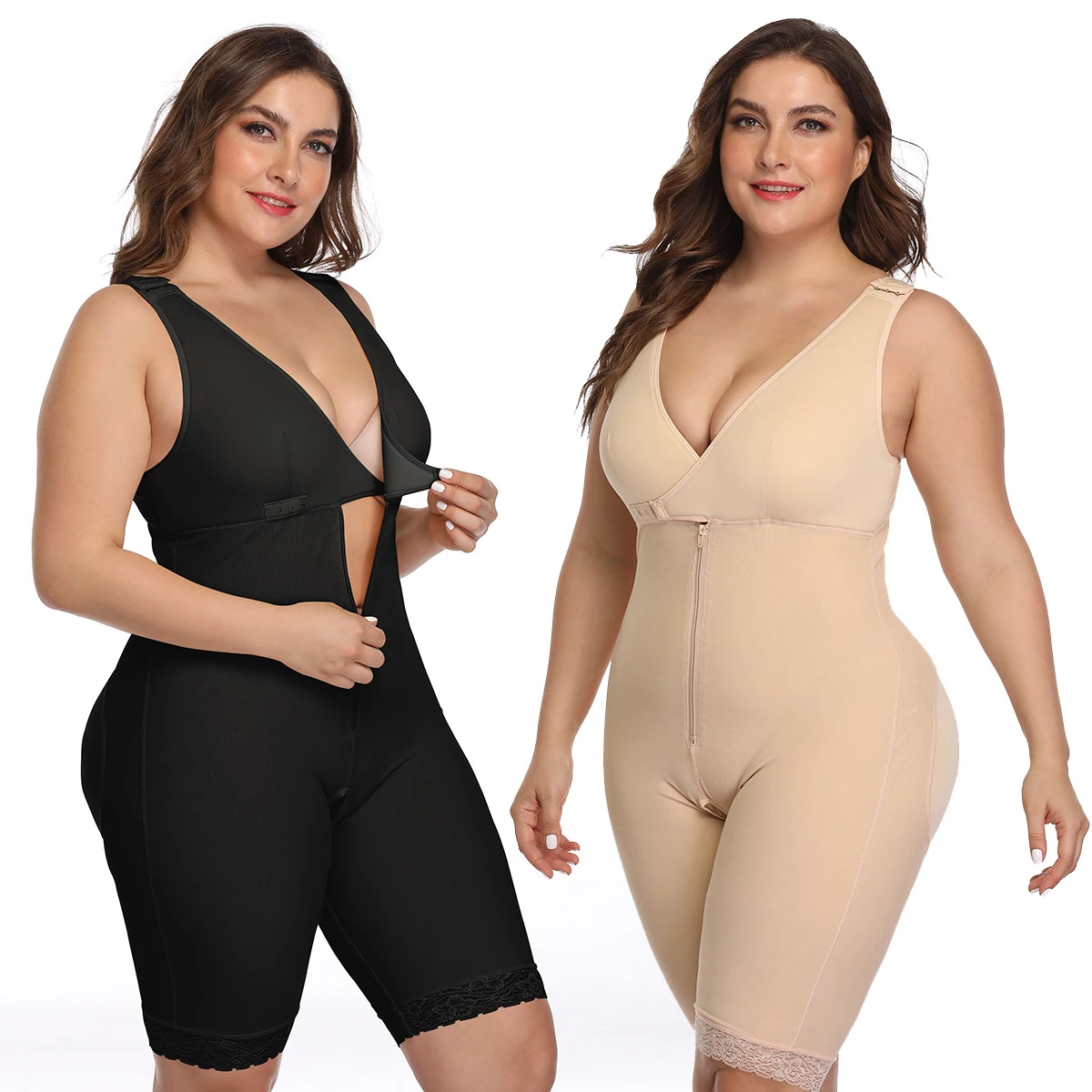 
Hot SalePlus Size Slimming Tummy Control High Waist Shapewear Pants Hooks And Zip Elasticity Compression Body Shaper 