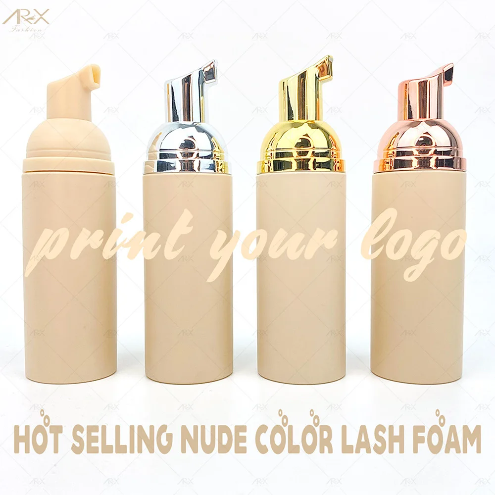 Private Label Eyelash Cleanser Foam Lash Cleaner Custom Logo Coloured Lash Shampoo Bottle Vegan Lash Shampoo Kit with Fan Brush