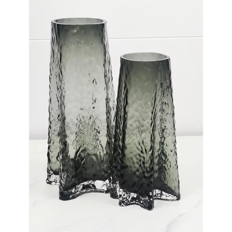 Modern  creative grey starfish tree pattern glass vase desktop water rose lily living room flower arrangement ornaments