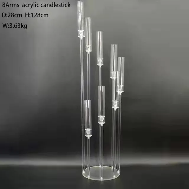 Clear Tall Acrylic Candelabra Candle Holder 6 Amrs  8 Arms 10 Arms Acrylic Candle Holders 12 Armsacrylic Candlestick