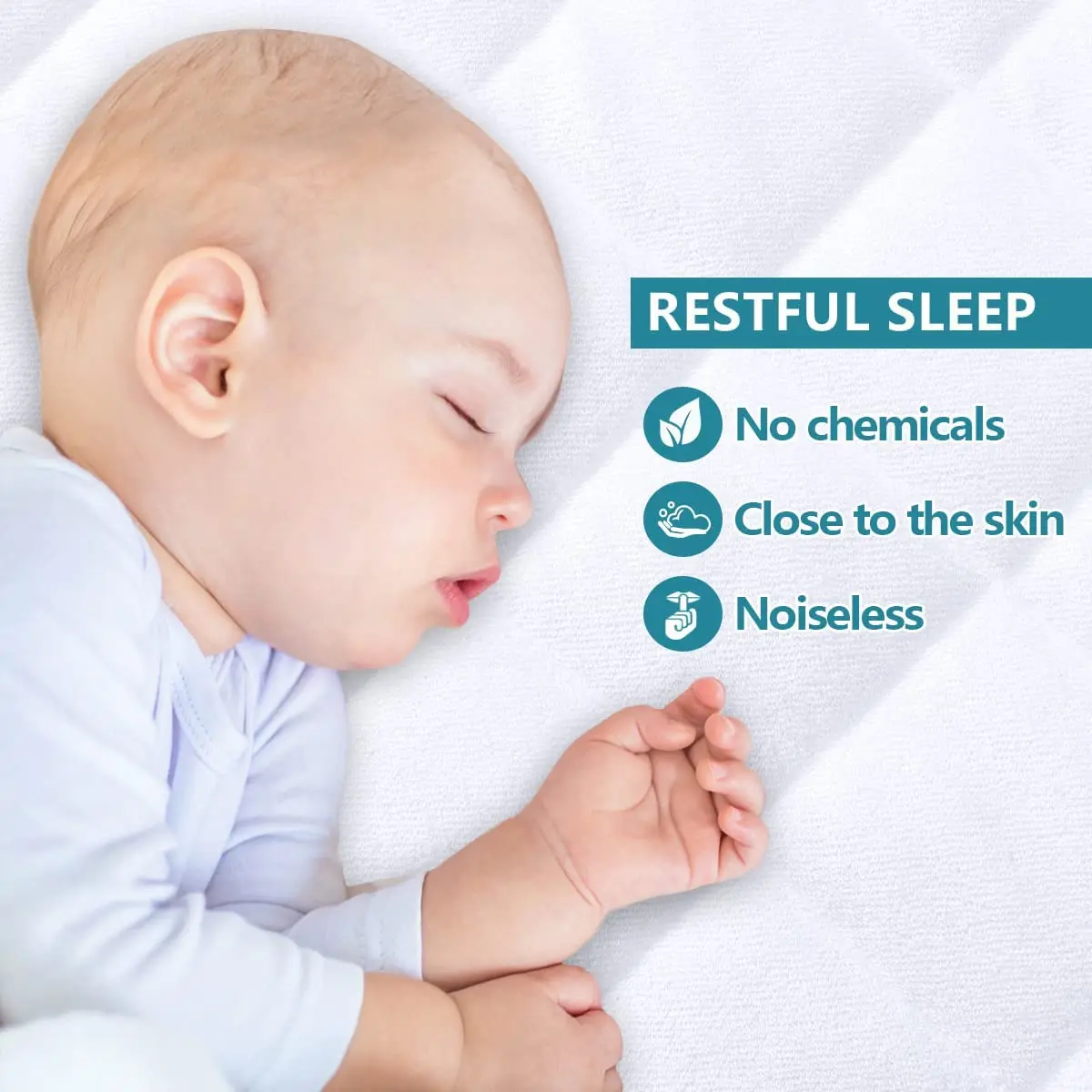 2 Pack Waterproof Crib Mattress Protector, Soft Breathable Bamboo Quilted Fitted Baby Mattress Cover, Noiseless, Breathable Deep