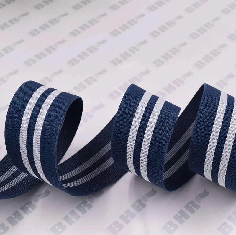 Design Custom Made Logo Bias Tape Screen Printed Webbing Elastic Band forSports Exercise Fitness textile accessories