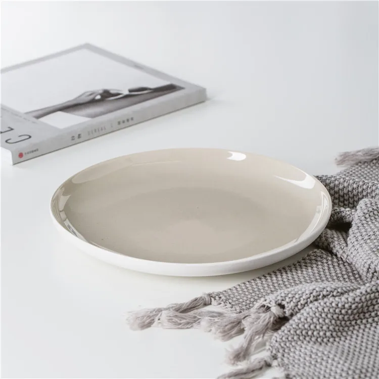 Online selling color glaze factory price custom logo home goods dinner set ceramic charger plates for wedding