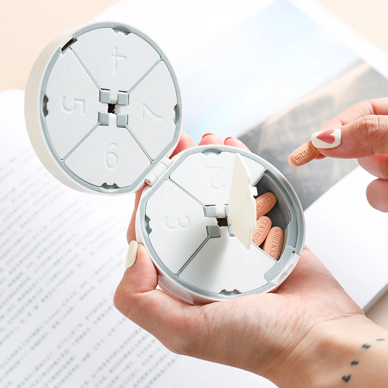 Weekly Pill Organizer Arthritis Friendly, BPA Free Travel 7 Day Pill Box Case with Spring Open Design