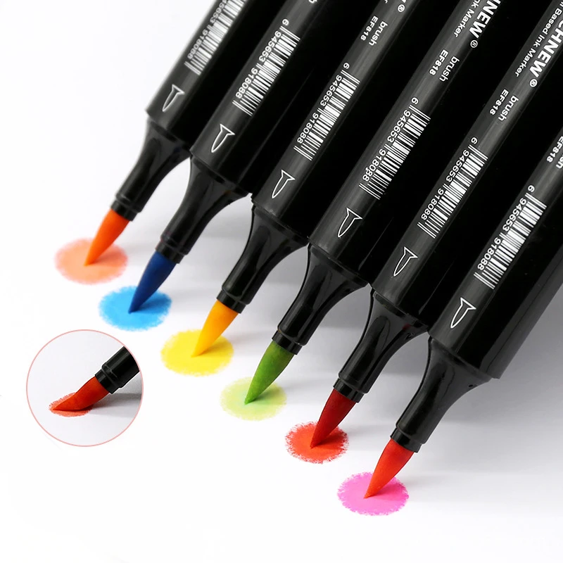 
6/12/24/30/36/40/60/80 Customs Amazon Soft Brush Head Art Marker Supply Artistic Sketching Alcohol Permane Marker Pens 
