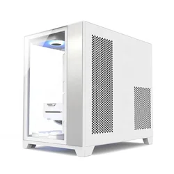 good quality wide cube glass aluminum computer case pc  Dual Chamber  ATX cube  Computer Gaming Case with Argb effect