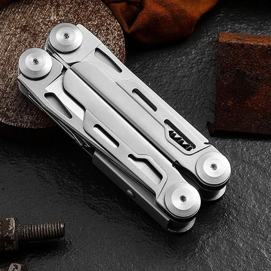 Outdoor portable multi tool 14 in 1 combination stainless steel folding multitool pliers