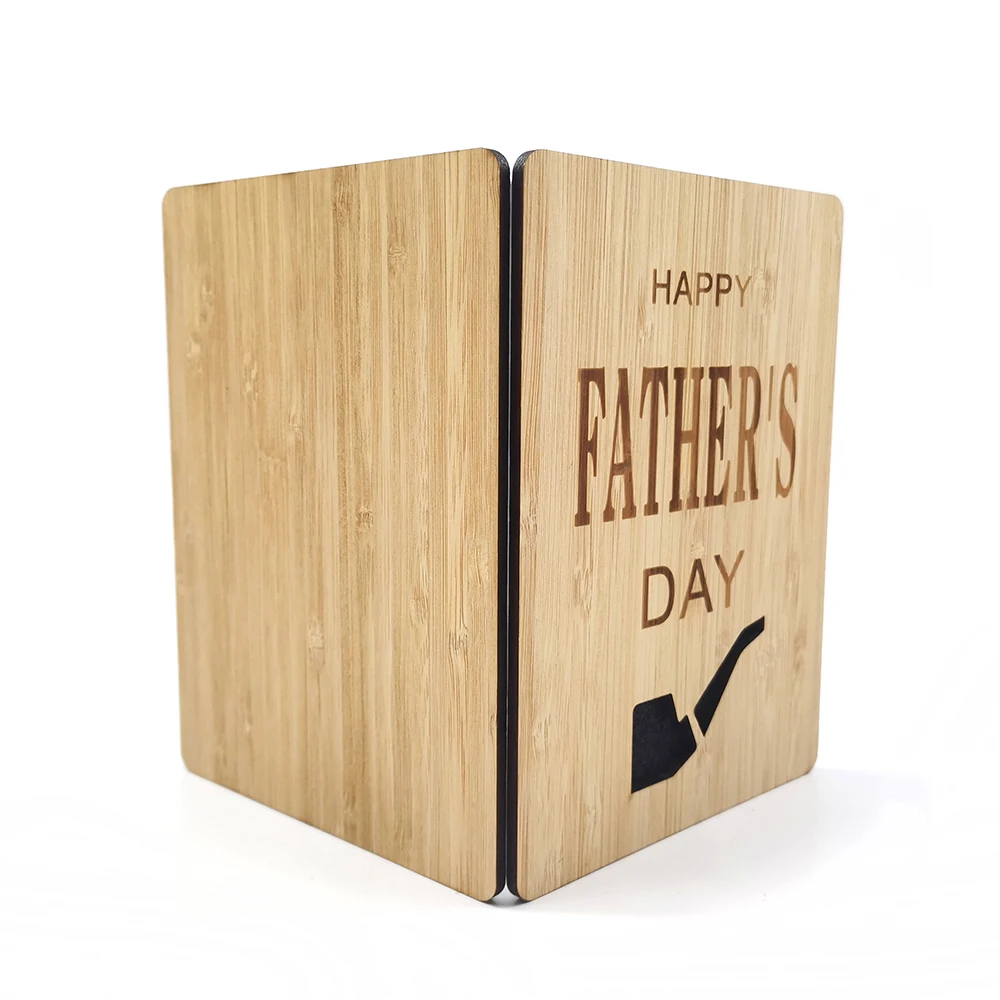
Wooden Fathers Day Card Greeting Card for Daddy Gift Happy Fathers Day 