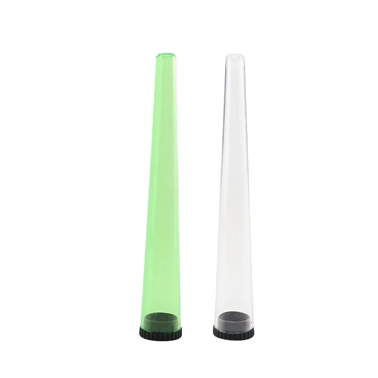 Custom printed label child resistance turn conical clear empty water proof cartridge plastic packing tube