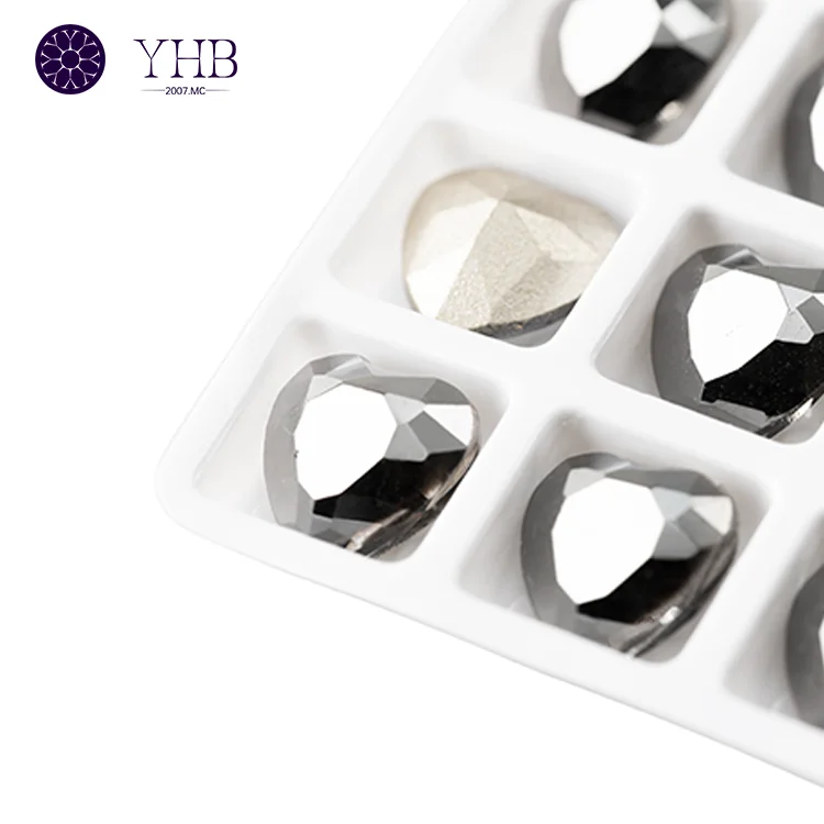 Wholesale Bulk High Quality Non-Hotfix Rhinestone Glass Heart Shape Rhinestone For Clothes Jewelry