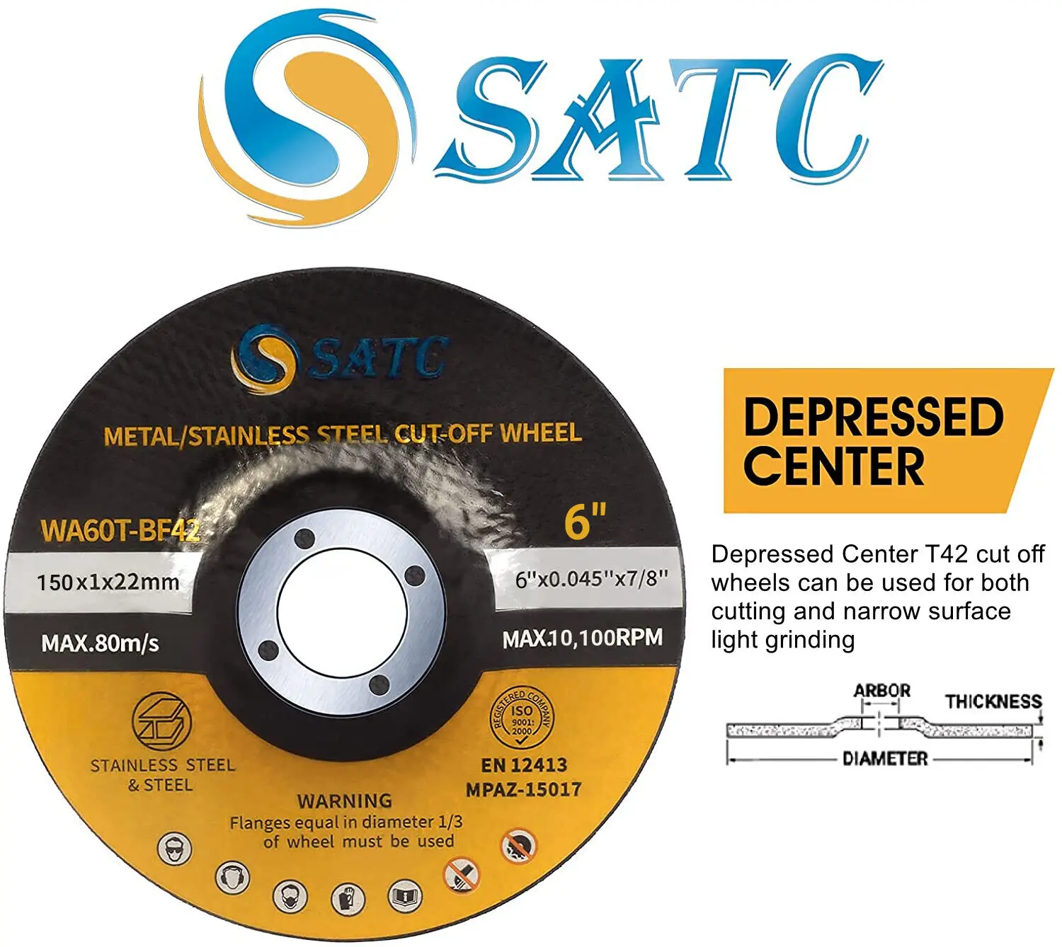 25 Pack Cut Off Wheels 6 inch Depressed Center Angle Grinder Metal Cutting Disc