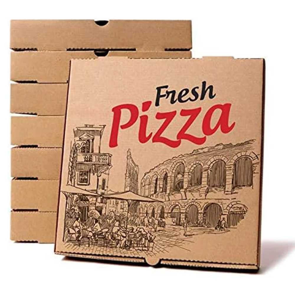 High Quality 14 Inches Eco-Friendly Disposable Pizza Boxes Custom Printed Pizza Boxes With Custom Sizes Caja De Pizza